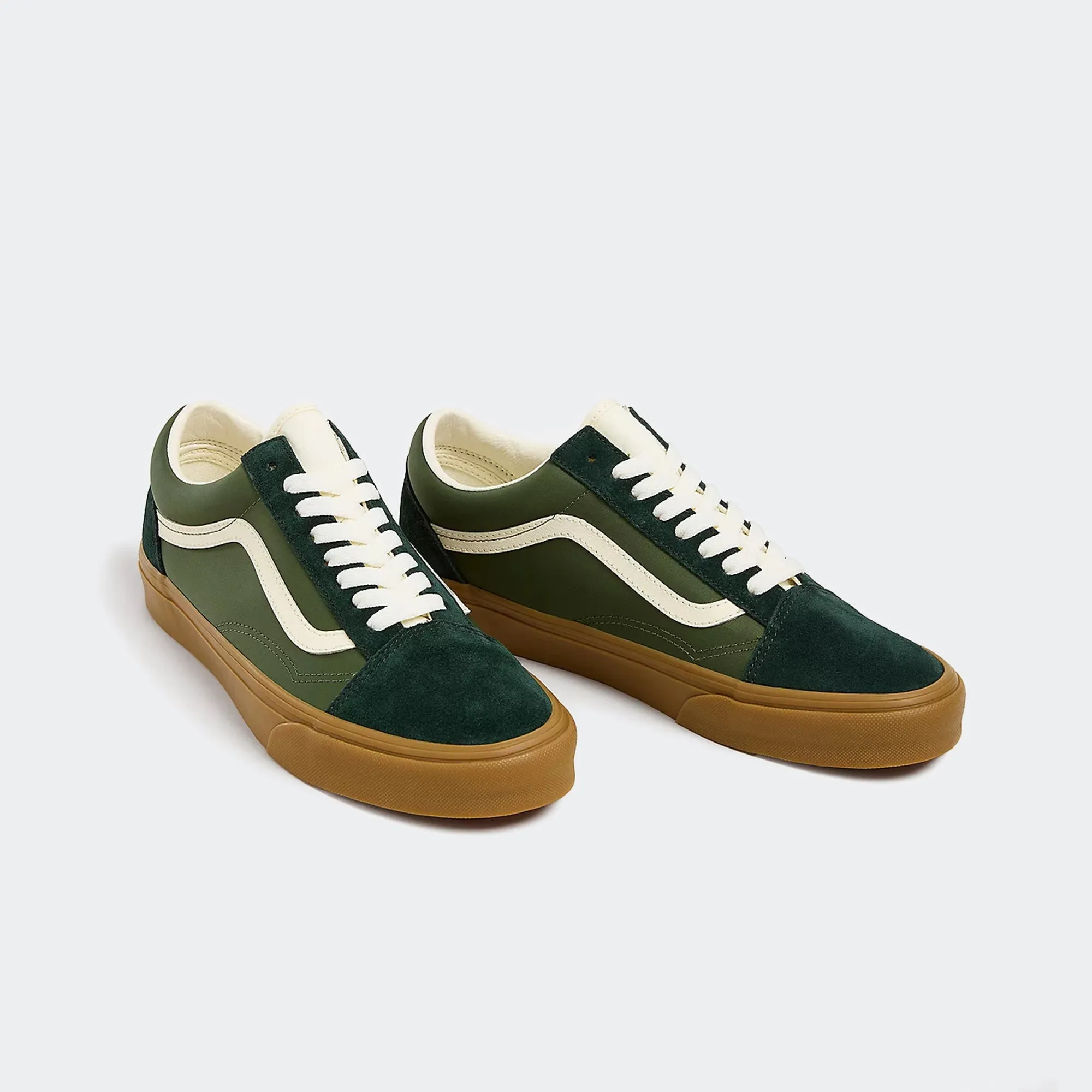 Unisex Vans Canvas Old Skool Shoes Sporty Green Gum