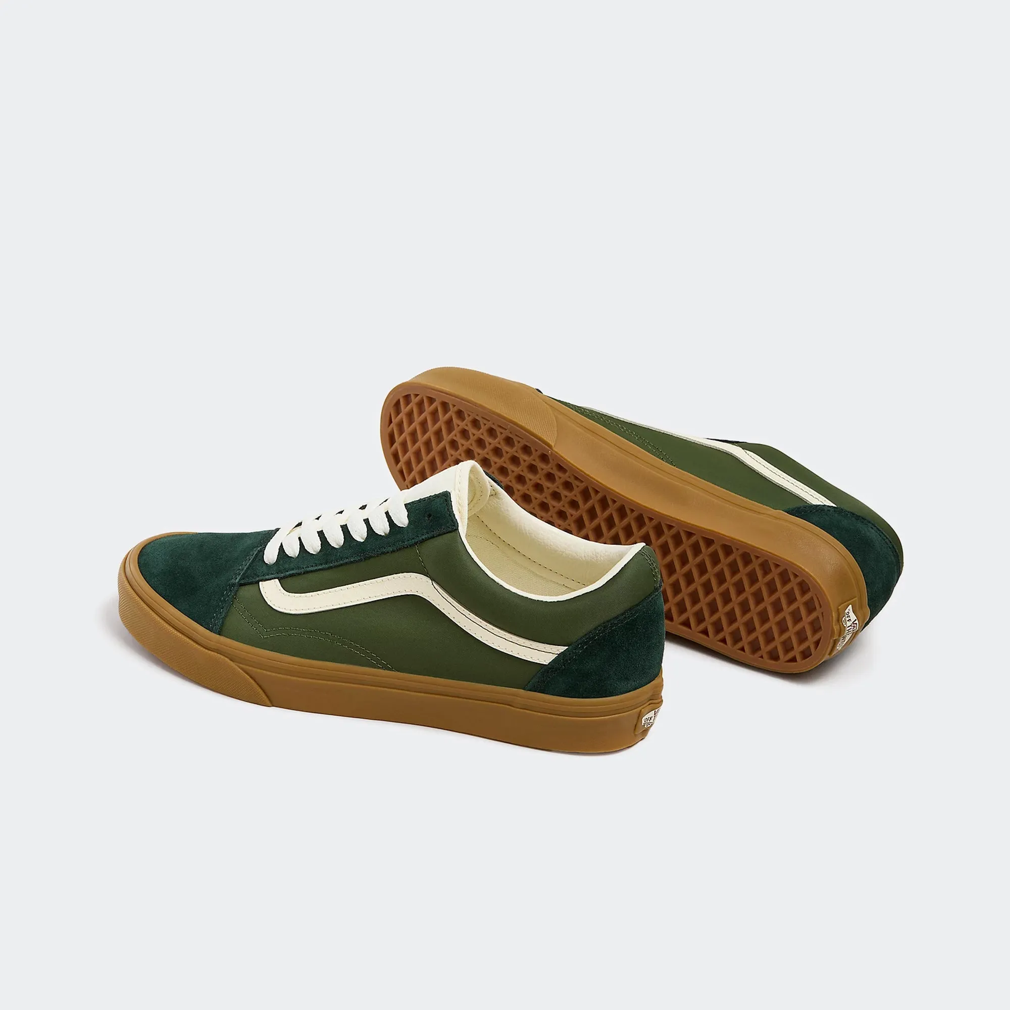 Unisex Vans Canvas Old Skool Shoes Sporty Green Gum