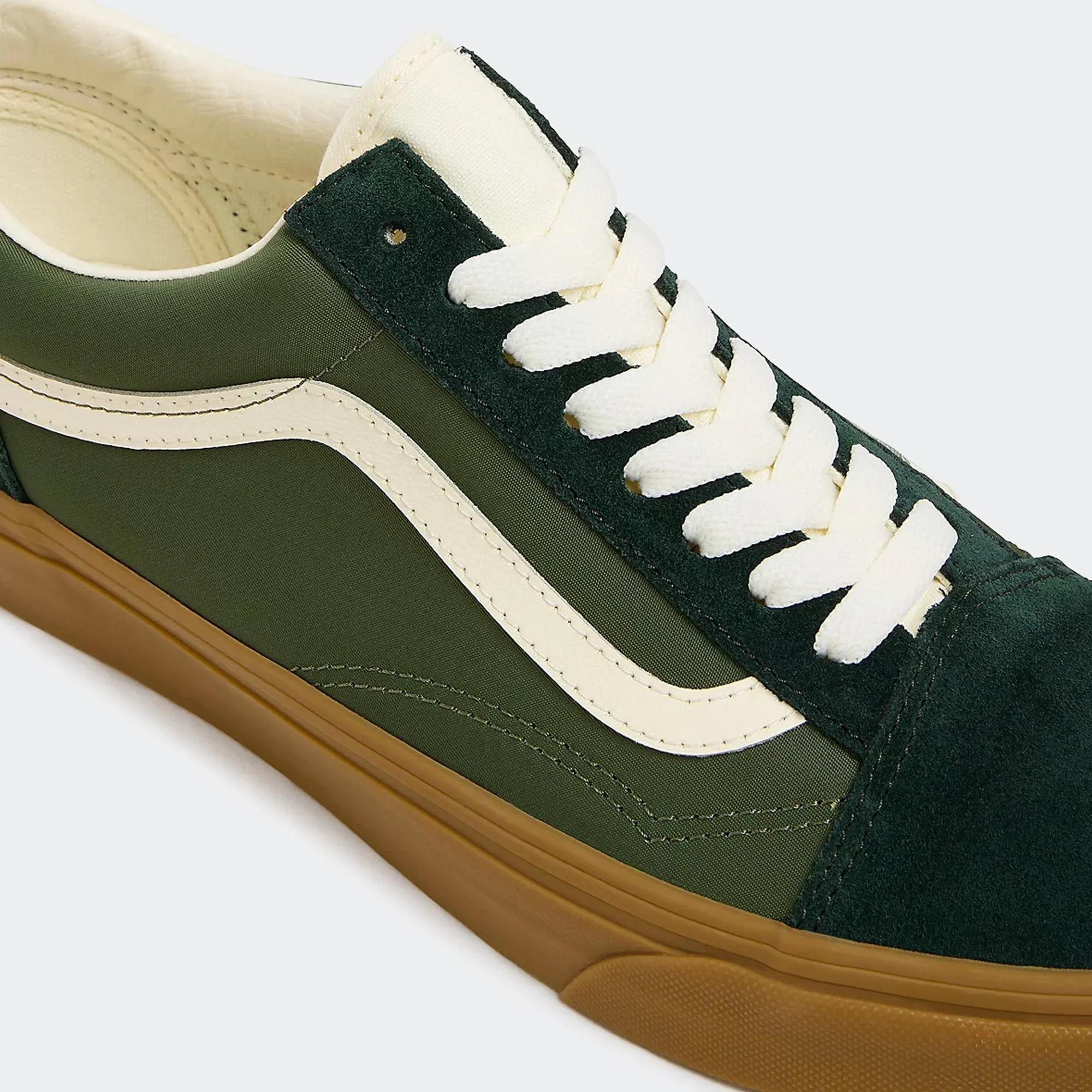 Unisex Vans Canvas Old Skool Shoes Sporty Green Gum