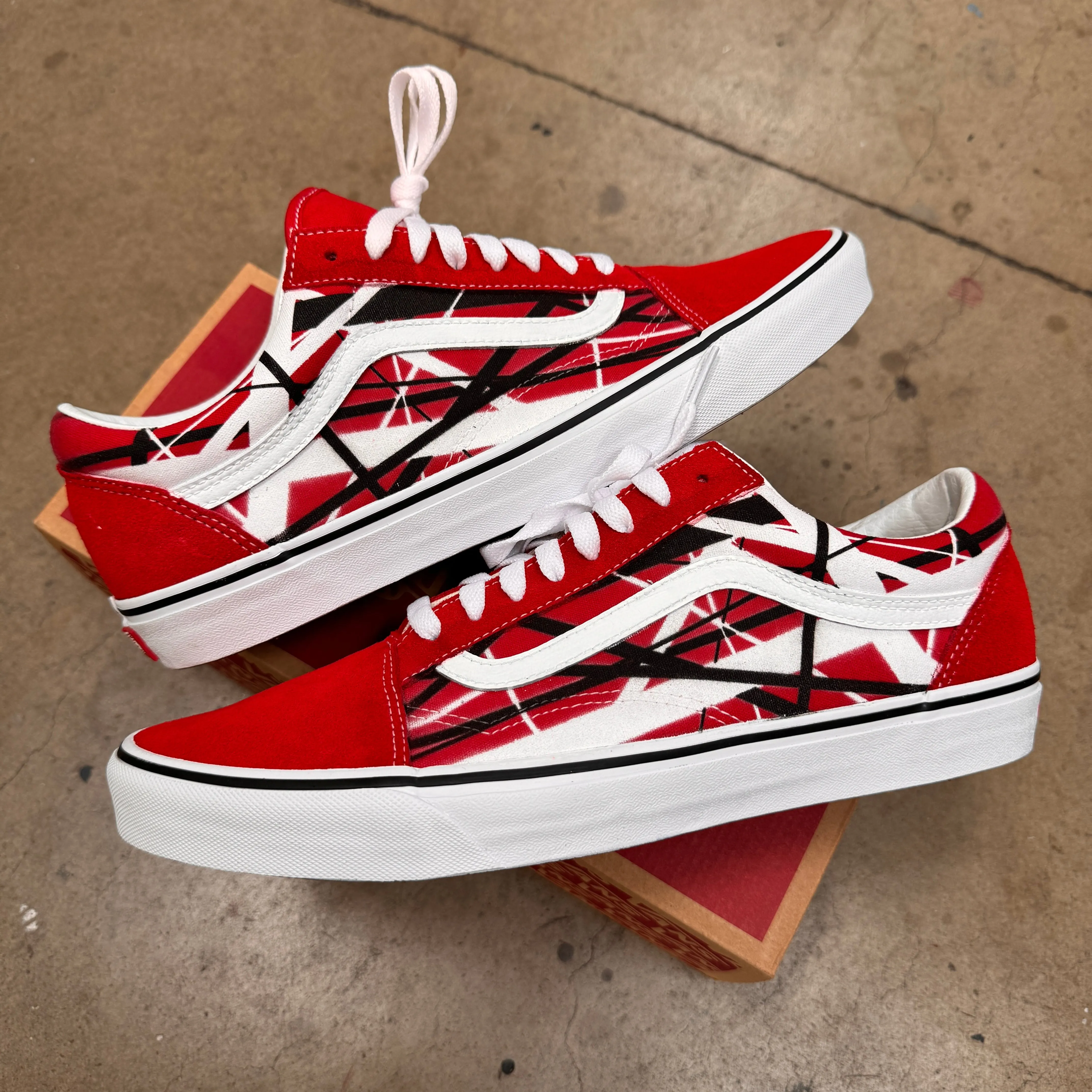 Van Halen Frankenstrat Red Vans Old Skool Shoes Unisex for Men and Women