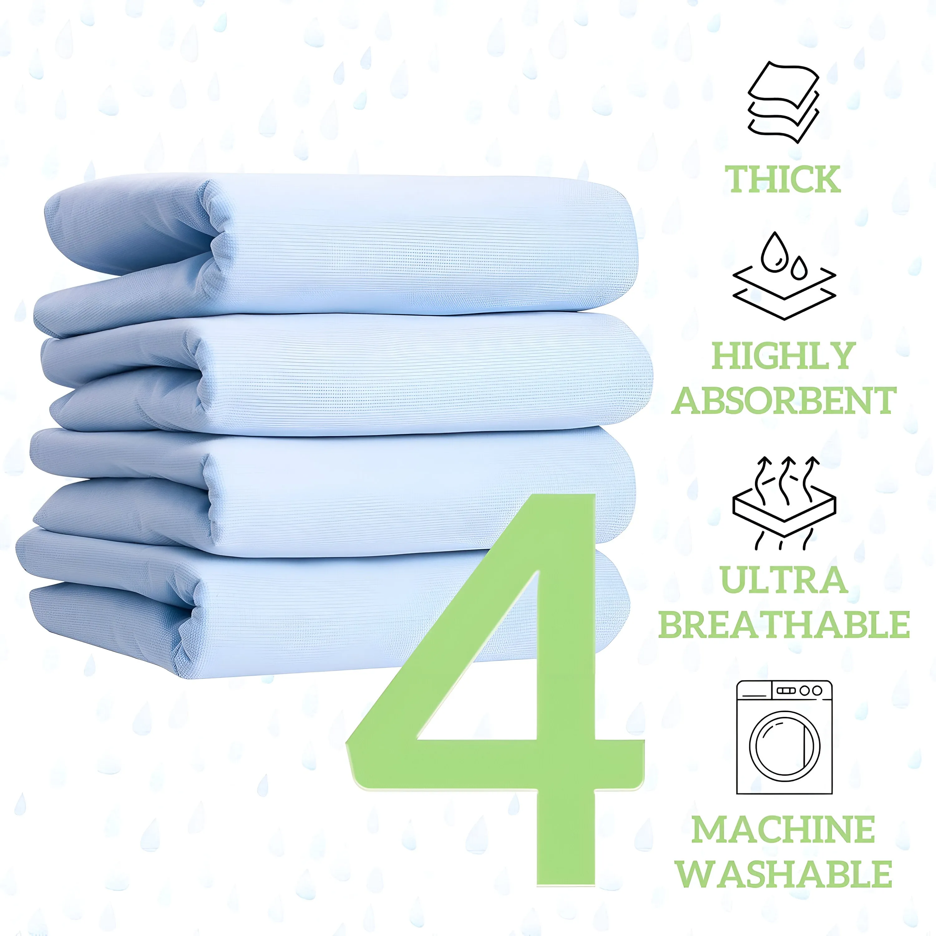 Waterproof Puppy Training Pads Bed Pads (86x91cm) - Reusable Incontinence Mattress Protector / Bed Pad for Adults, Bed Wetting Mattress Pad Protection Mat. Extra Large Washable Puppy Pads