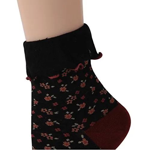 Women Ankle Casual Socks, Funcat Ladies Girls Fashion Floral Pattern Rumi Lace Novelty Gift Crew Dress Socks 4 Pairs