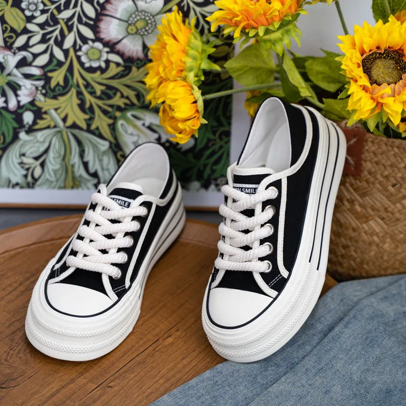 Women's Summer Korean Style Breathable Skate Thick Canvas Shoes