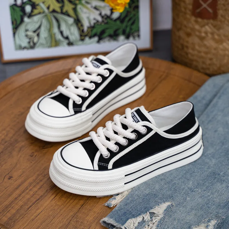 Women's Summer Korean Style Breathable Skate Thick Canvas Shoes