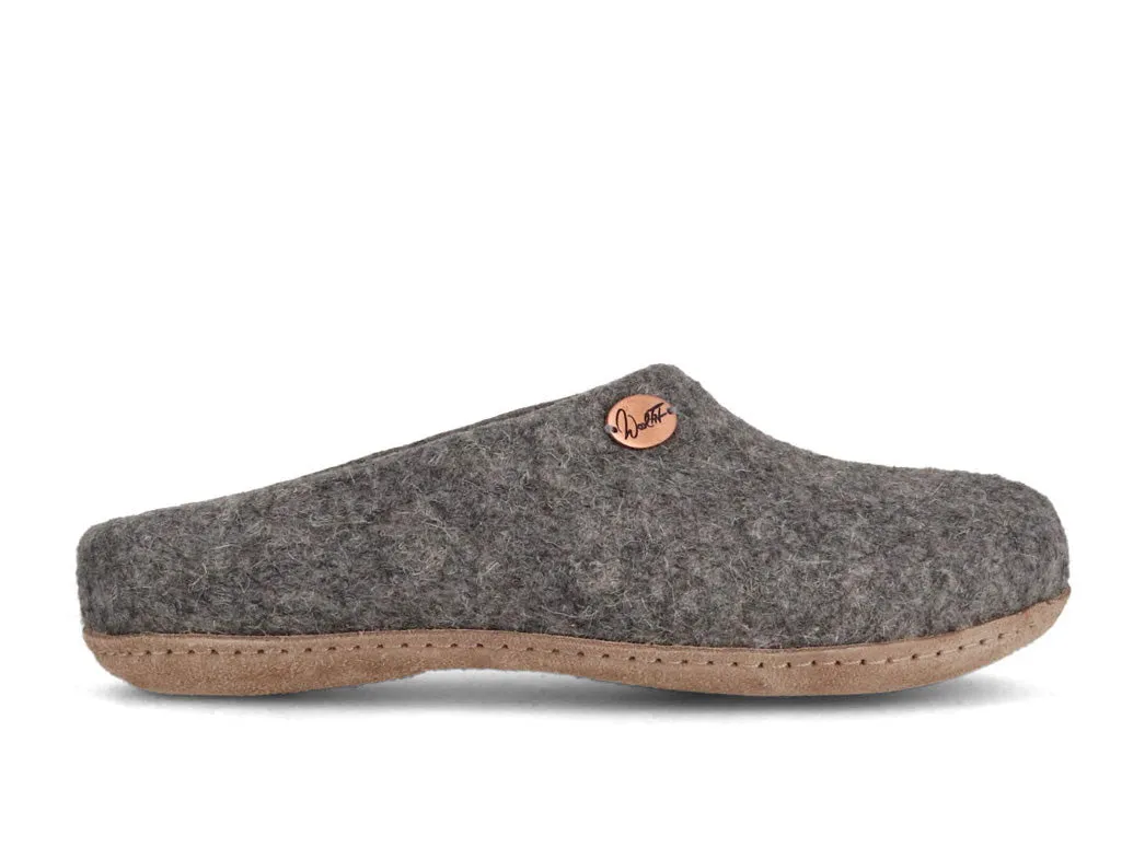 WoolFit® hand-felted Slippers slim | Classic, light gray