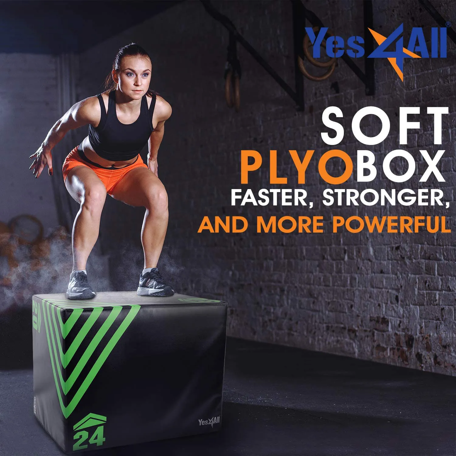 Yes4All Foam Plyo Box/Plyometric Box Platform for Crossfit, Jump Training & Conditioning – Plyo Jump Box/Soft Plyo Box 3 in 1 (20/24/30)